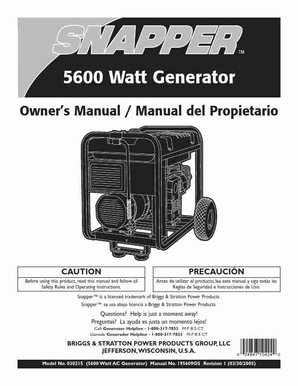 Snapper Portable Generator 30215-page_pdf